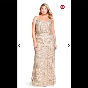 NEW ADRIANNA PAPELL BEADED LONG BLOUSON DRESS 24W